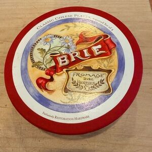 Restoration Hardware Red and White Cheese Plate Set